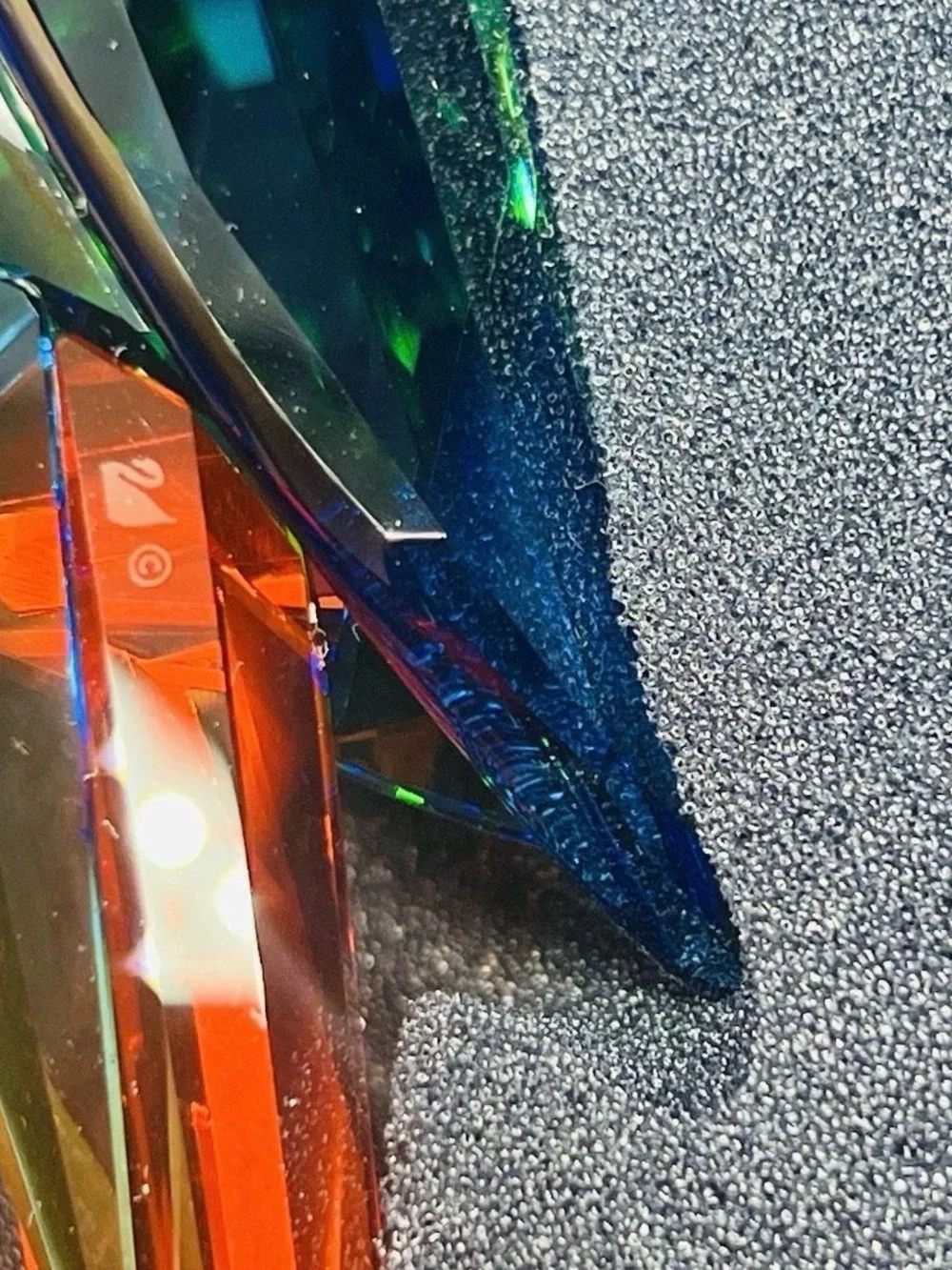 Swarovski Blue-Green Crystal Parrot on Wood Stand